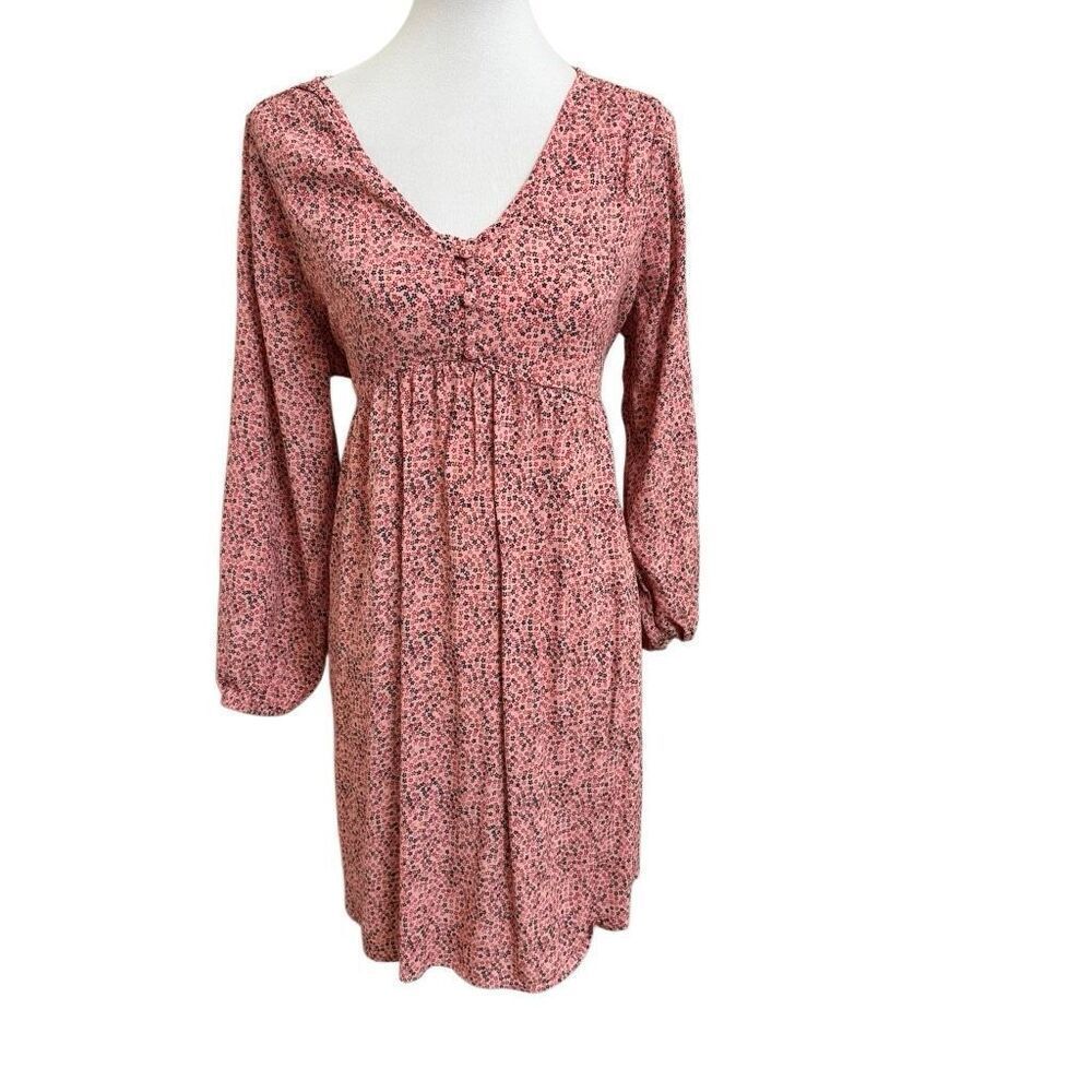 The Nines by Hatch Pink Ditzy Floral Babydoll Maternity Dress Size Large